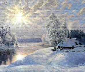 Rzeka, Vladimir Horns, Słońca, Obraz, Promienie