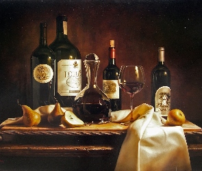 Butelki, Gruszki, Wino