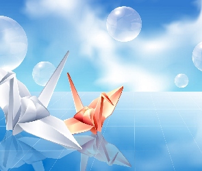Origami, Bańki, Grafika 2D