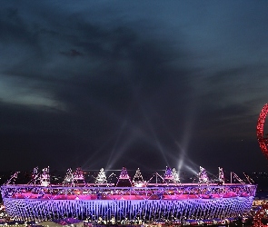 Oświetlony, Noc, Stadion