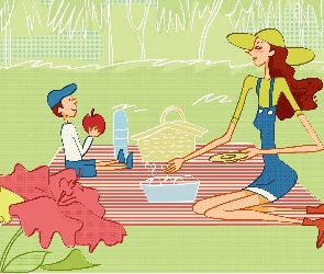 Mama, Dziecko, Piknik