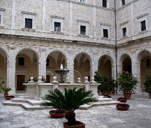 Fontanna, Włochy, Monte Casino, Klasztor