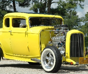 Żółty, HotRod, 1932, Ford