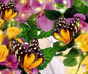 Motyle, Art, Róże