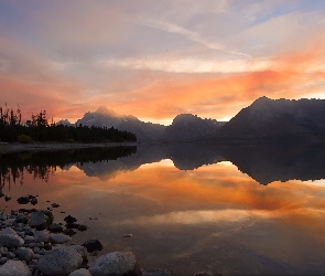 Słońca, Colter Bay, Zachód