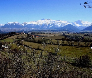 Szczyty, Ośnieżone, Pola, Góry