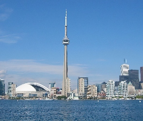 Wieża, Woda, Panorama, Toronto
