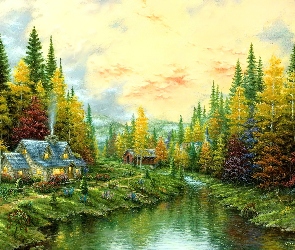 Rzeka, Domek, Las