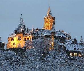 Zamek, Zima, Niemcy, Wernigerode