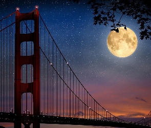Most, Księżyc, Noc