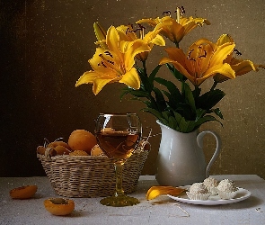 Lilie, Wino, Morele, Cukierki, Żółte