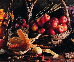 Kubek, Jabłka, Koszyk, Suszki