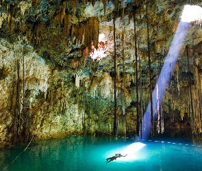 Jaskinia, Woda, Światło