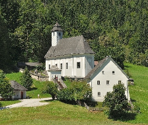 Trawa, Austria, Johnsbach, Drzewa, Kościółek