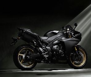 Promienie, Yamaha, Czarny, Motocykl