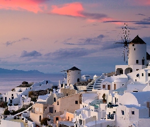 Budynki, Białe, Santorini, Miasteczko