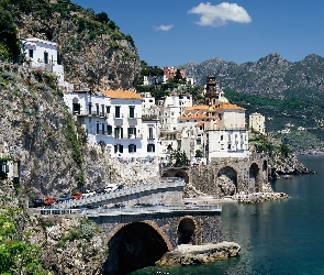 Włochy, Góry, Amalfi, Morze, Atrani