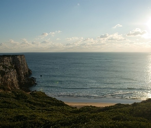 Wybrzeże, Klif, Słońce, Plaże, Morze