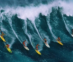 Surfing, Mężczyźni, Morze, Fale