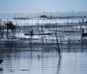 Jezioro, Rybacy, Sieci