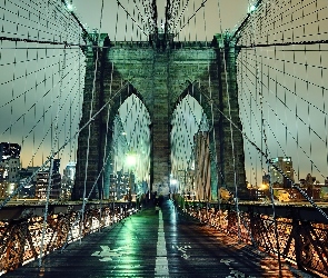Brooklyn Bridge, Nowy Jork, Noc