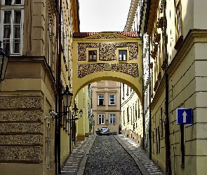 Zabytki, Domy, Praga, Uliczka