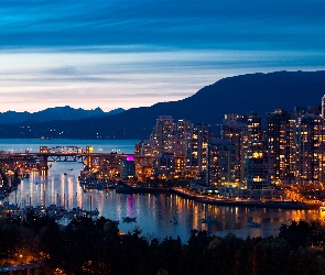 Kanada, Vancouver, Oświetlone, Miasto