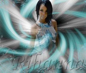 Rihanna, Fale, Grafika, Błękitne
