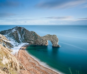 Anglia, Hrabstwo Dorse, Łuk wapienny Durdle Door, Morze, Skała, Wybrzeże Jurajskie