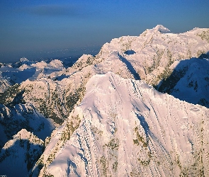 Góry, Niebo, Śniegiem, Pokryte