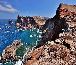 Ocean, Portugalia, Skały