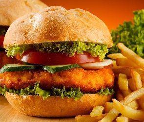 Sałata, Frytki, Hamburger