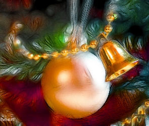 Fractalius, Święta, Narodzenie, Boże, Bombka, Dzwoneczek