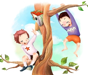 Drzewo, Zabawa, Dzieci
