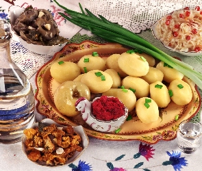 Szczypiorek, Surówki, Ziemniaczki, Grzybki