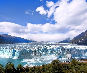 Park Narodowy Los Glaciares, Drzewa, Lodowiec, Argentyna, Perito Moreno, Góry