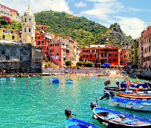 Łodzie, Kanał, Włochy, Vernazza