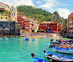 Włochy, Łodzie, Kanał, Vernazza