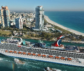 Statek, Miasta, Carnival, Panorama, Pasażerski