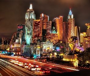 Miasto, Ulica, Światła, Las Vegas