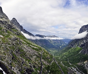 Chmury, Góry, Norwegia, Droga