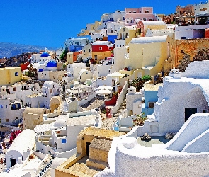 Santorini, Morze, Budynki, Miasto