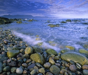 Morze, Plaża, Kamienista, Niebo