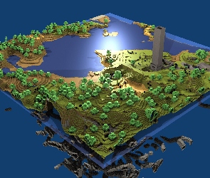 Drzewa, Minecraft, Jezioro