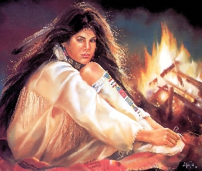 Indianka, Ognisko, Kobieta