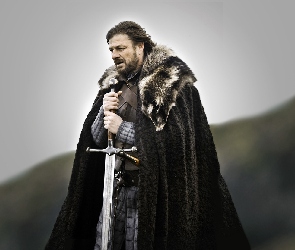 Game of Thrones, Płaszcz, Miecz, Eddard Stark - Sean Bean, Gra o tron