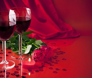 Walentynki, Wino, Róże