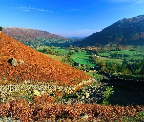 Cumbria, Domki, Góry, Kolory, Anglia