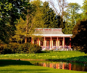 Chiński, Pawilon, Park, Kopenhaga, Frederiksberg, Garden