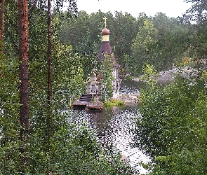 Jezioro, Drzewa, Cerkiew